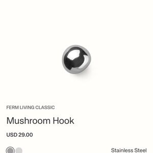 Ferm Living Mushroom Hook, Stainless Steel
